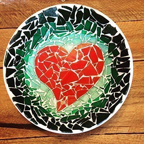 7.5 inch Mosaic Red Heart Jewelry / Key Bowl
