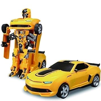 Attractive Electronic Sports Car Automatically Transformer Robot Toy with Light and Sound for Kids