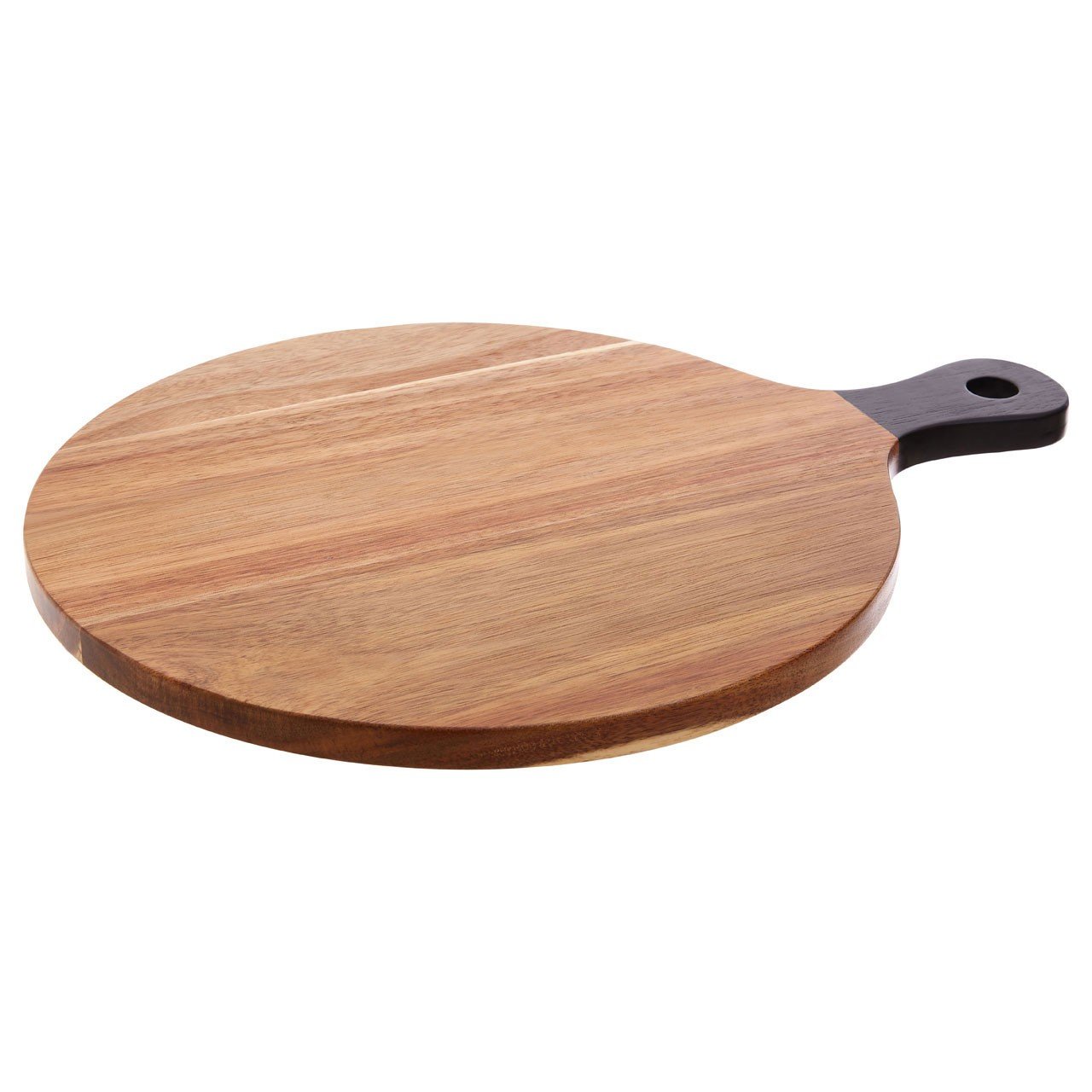 Socorro Chopping Board, Acacia Wood/Round Paddle, Black Handle