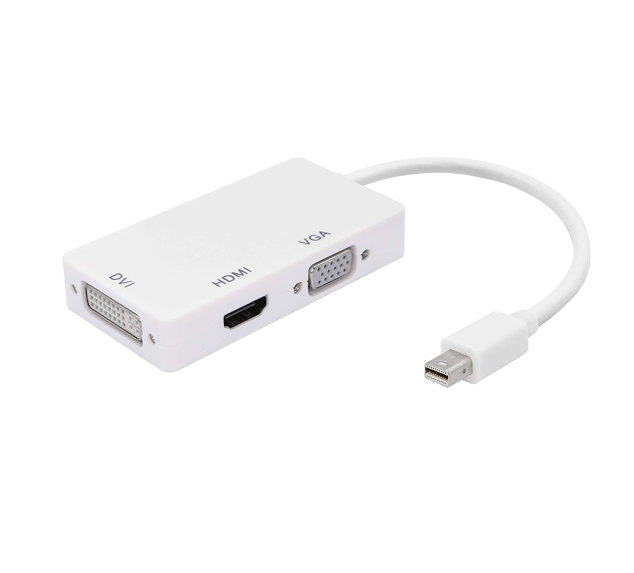 YACSEJAO 3-in-1 Mini DP to HDMI, DVI, VGA Adapter 4K Mini Displayport 1.2 Converter,Thunderbolt and Thunderbolt 2 Port Compatible for MacBook, PC, Projector, Surface Pro