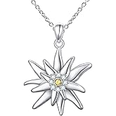 DAOCHONG S925 Sterling Silver Floral Jewellery Flower Pendant Necklace for Women Christmas Gift