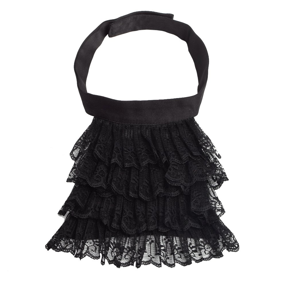 BLESSUME Steampunk Lace Jabot Black