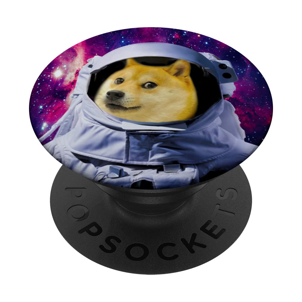 Shiba Inu Astronaut Dog In Space To The Moon Funny PopSockets Swappable PopGrip