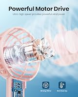 gaiatop Mini Portable Fan USB Rechargeable 3 Speed Pink Base Desk Travel view 3