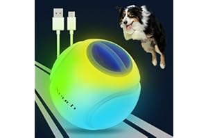 Xeuch Light Up Dog Balls, LED Dog Toy Ball Rechargeable, Bounce-Activated Durable Fetch Ball Grow in The Dark, Night Glowing 