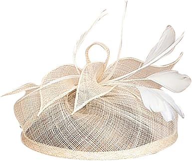 beige wedding hats