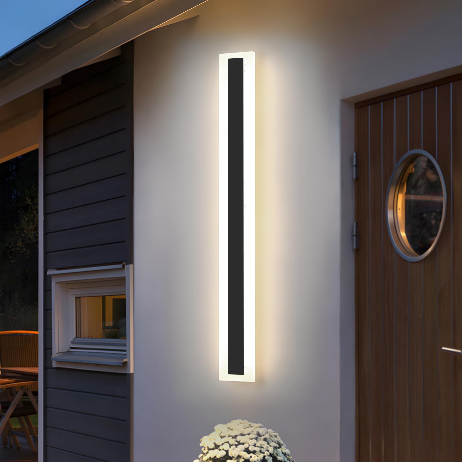 ZTWLEED LED Outdoor Wall Lights,16W Wall Lamp Natural White 4000K,Waterproof Exterior Acrylic Long Outdoor Wall Light for Garden Villa Porch Terraces Garage,80CM