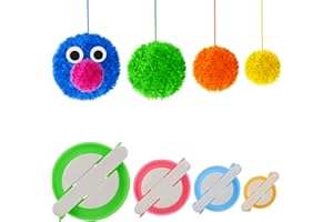 KNEWMART Pom pom Maker, 4 Sizes Pom-pom Maker Fluff Ball Weaver Needle Craft DIY Wool Knitting Craft Tool Set for Kids and Adult (4)