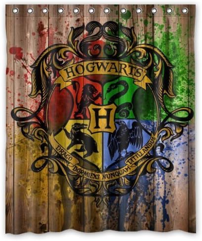 Comfort Home Style Custom Harry Potter Hogwarts Wood Logo Pattern Design Waterproof Polyester Fabric Shower Curtain,Bathroom decor 60"x72"