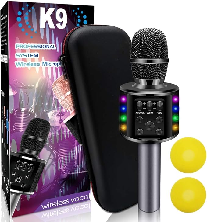 Karaoke Mikrofon, Tragbares 4 in 1 Duett KaraokeMikrofon mit