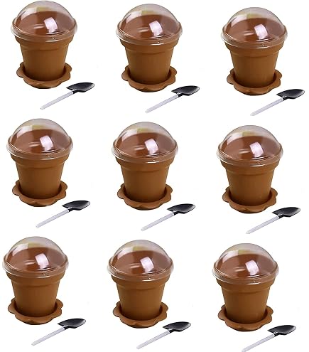 100 Pcs Cute Flower Pot Dessert Cups With Lids & Spoons - Perfect For Ice Cream, Yogurt, Parties - View #10
