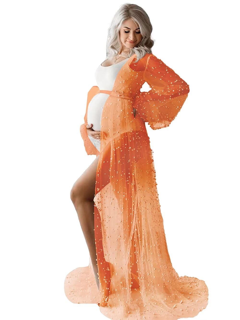 Womens Tulle Maternity Dress for Photoshoot Pearl