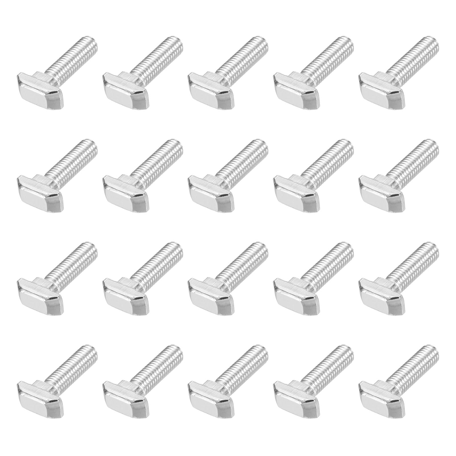 PATIKIL M8x20 Hammer Head Bolt T Screw, 20 Pcs T Slot Drop in Bolt Hammer Head Bolts for 4040 Series European Standard Aluminum Profile