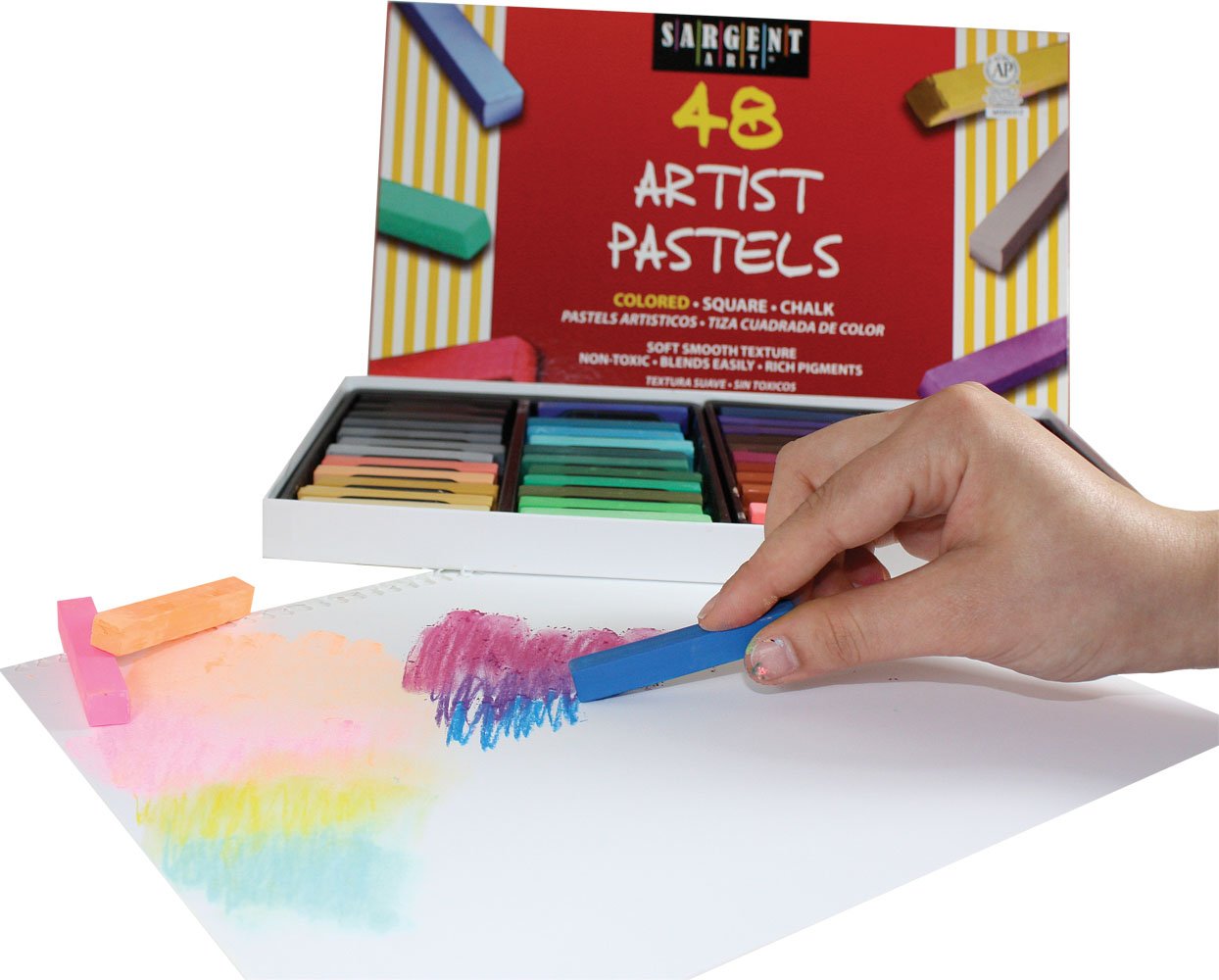 Sargent Art 224148 Colored Square Chalk Pastels, 48 Count eBay