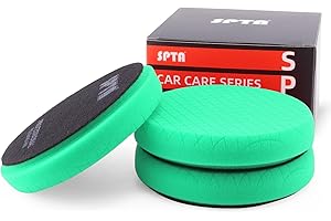 Green Heavy Cut Pad, Buffing Polishing Pads, SPTA 3Pcs 6.5 Inch Face for 6 Inch 150mm Backing Plate Compound Buffing Sponge Pads for Car Buffer Polisher Compounding, Polishing and Waxing -FPTSS6G-3