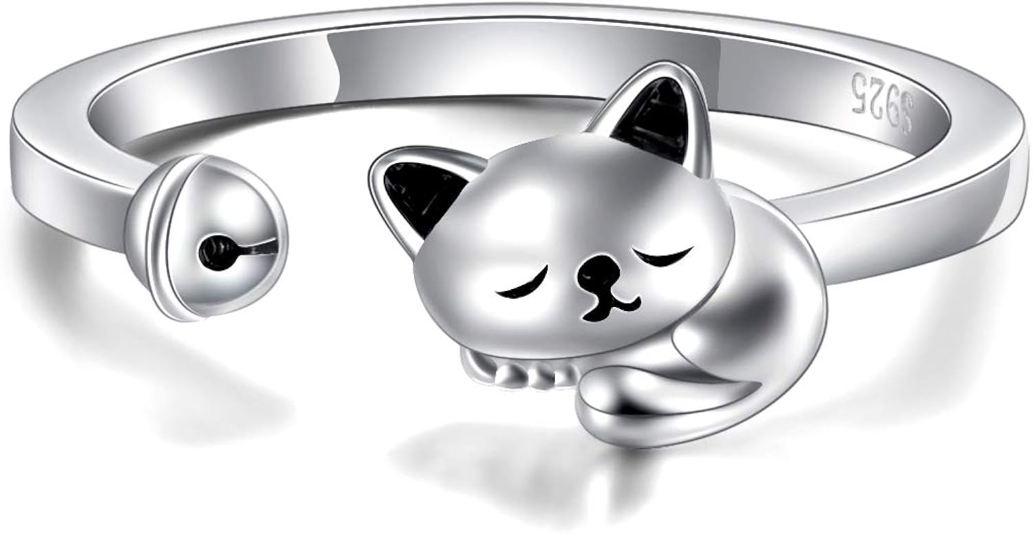 925 Sterling Silver Cat Rings for Women Cat Jewellery for Girls Amazon