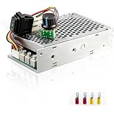 DC Motor Speed Controller PWM 10-55V 100A Max Brushed | 3500W Driver with Forward Reverse Brake Switch, Adjustable Knob, Cooling Fan for Electric Vehicles Machinery