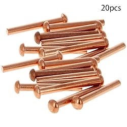Aicosineg Solid Rivet,20Pcs M5 Round Head Copper