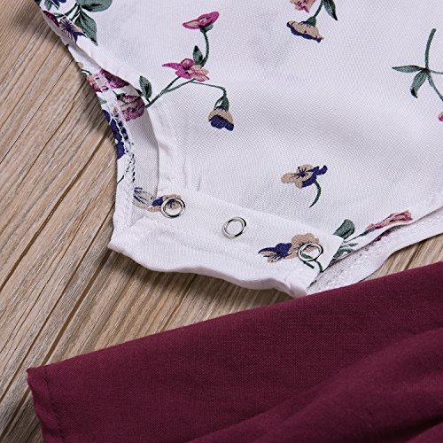 image for LOliSWan 2Pcs Infant Toddler Baby Girls Summer Boho Floral Rompers Jum