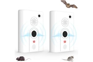 ZLIEATMP 2Pack Upgraded Bat Repellent Deterrent Devices for Attic, Ultrasonic Bat Repellent for Indoor Use, Plug in Bat Deterrent System Bats Keep Away for Home, Friendly to Pet & Human