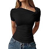 Pink Queen Cute Tops for Women Short Sleeve Slim Fitted Basic Tee Shirts Casual Summer Clothes 2026 Fashion