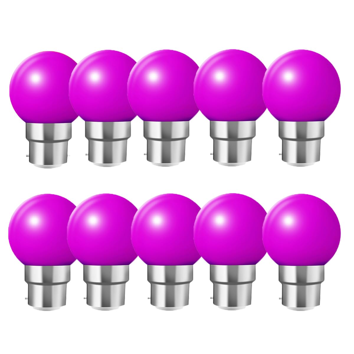 WULUN B22 Bayonet Coloured LED Bulbs, G45 Mini Globe Bulb, 2W Equivalent to 20W Halogen Lights, Used for Outdoor Indoor String, Wedding, Christmas, Party, bar Decoration, Purple, 10 Pcs