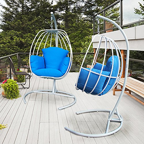 ART TO REAL Indoor Outdoor Hanging Egg Swing Chair with Cushion and C