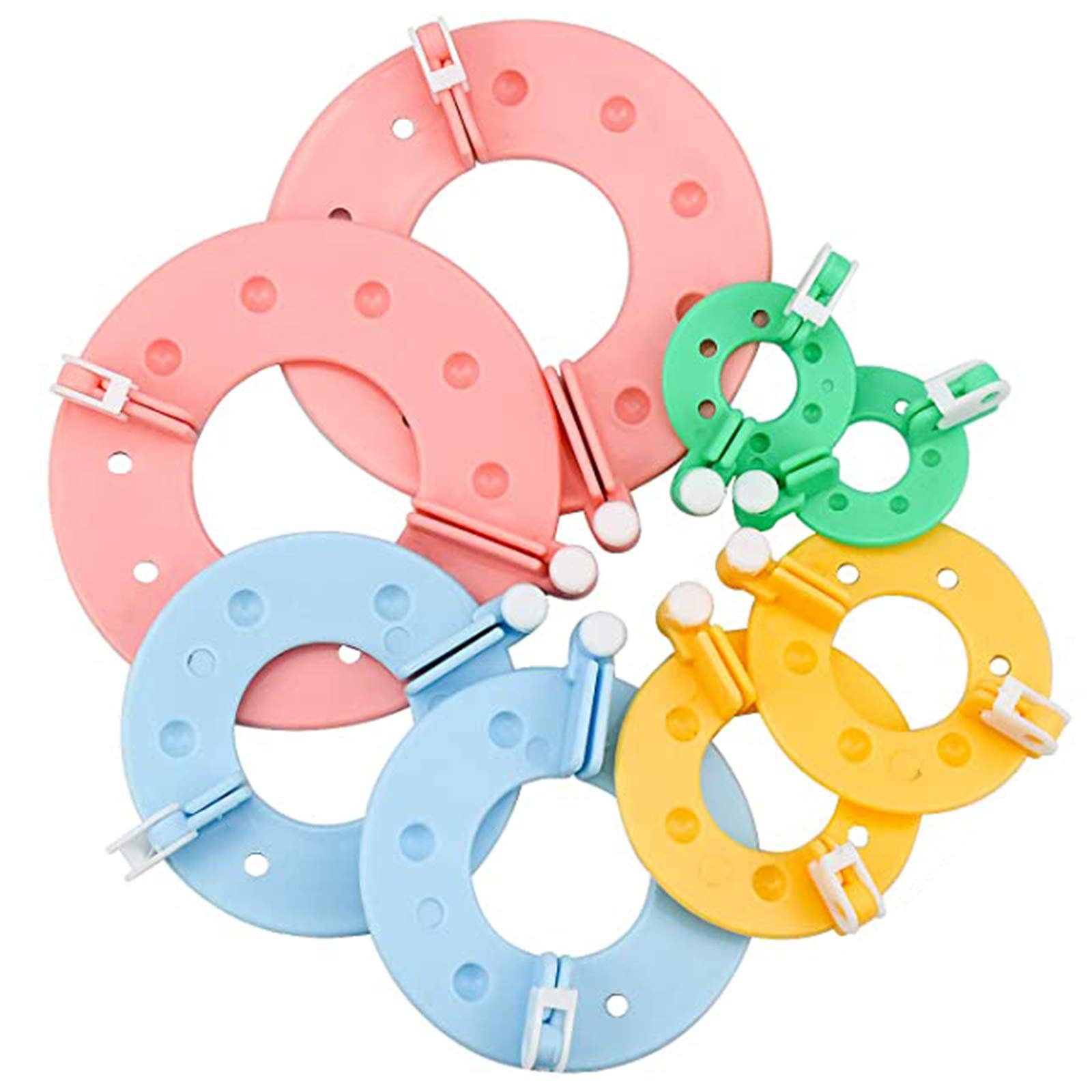 Oneroomone 8 Pieces Plush Pom Pom Maker, Pom Pom Maker Kit, Fluff Ball Weaver, for DIY, Charms, Decoration, Gifts, Pink, Blue, Yellow, Green
