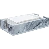 MyGift Modern Metal Wire Bathroom Paper Hand Towel Holder in Brass Tone Finish, Guest Bathroom Countertop Vanity Disposable Folded Trifold, C-fold, (Marble)