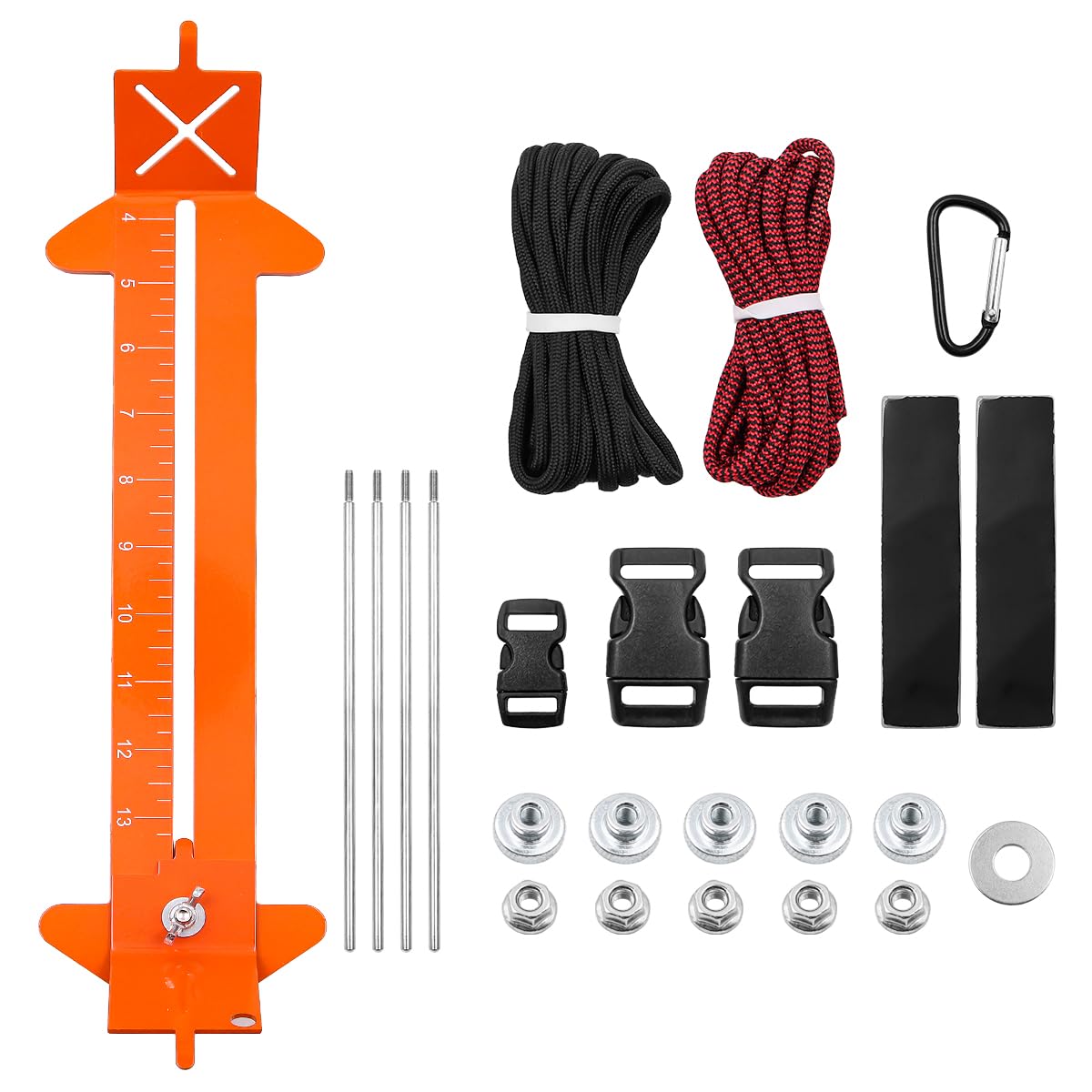 WANGCL 2-in-1 Paracord Bracelet Jig Kit Paracord Tool Kit Adjustable Length Weaving DIY Craft Maker with Cord and Buckles (Orange)