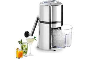 XKONG Manual Ice Crusher With，Ice Crusher ，Manual Rotary Ice Crusher，Crushes Ice to Your Desired Fineness ，Non-Slip Easy to U