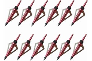 Archery 12 Pack 3 Razor Sharp Blades Fixed 125 Grain Broadheads Hunting Arrow Tips for Compound Bow Arrows and Crossbow Bolts