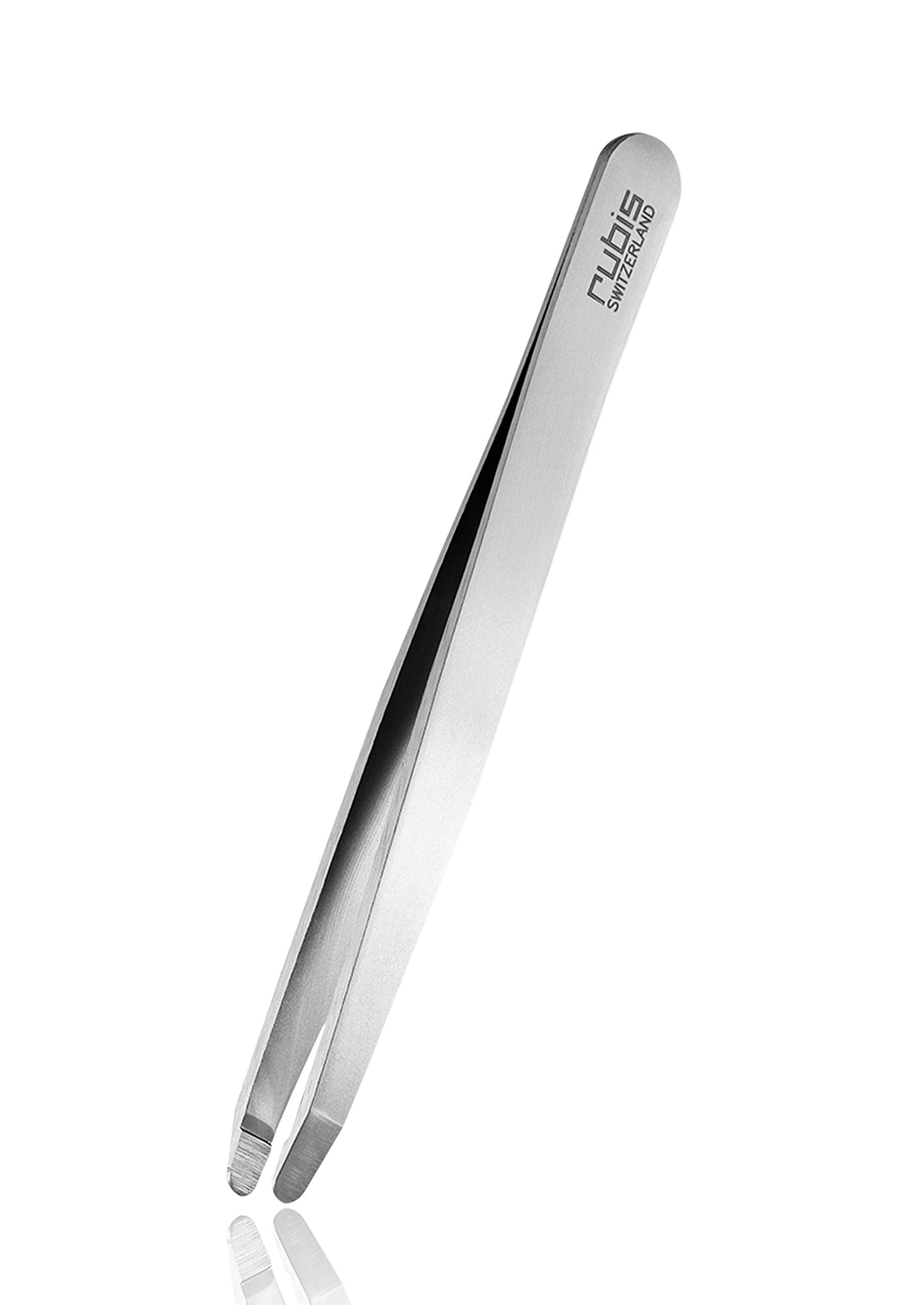Rubis Safety Tweezers Round - Skin-Friendly Eyebrow Tweezers - Rounded