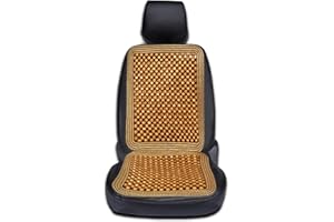 VaygWay Wood Beaded Comfort Seat Cushion Seat Cover – Wooden Beaded Car Seat Cover – Natural Wood Double Strung Beads – Massage Comfort Cover Car Seat – Universal SUV Auto Office Home