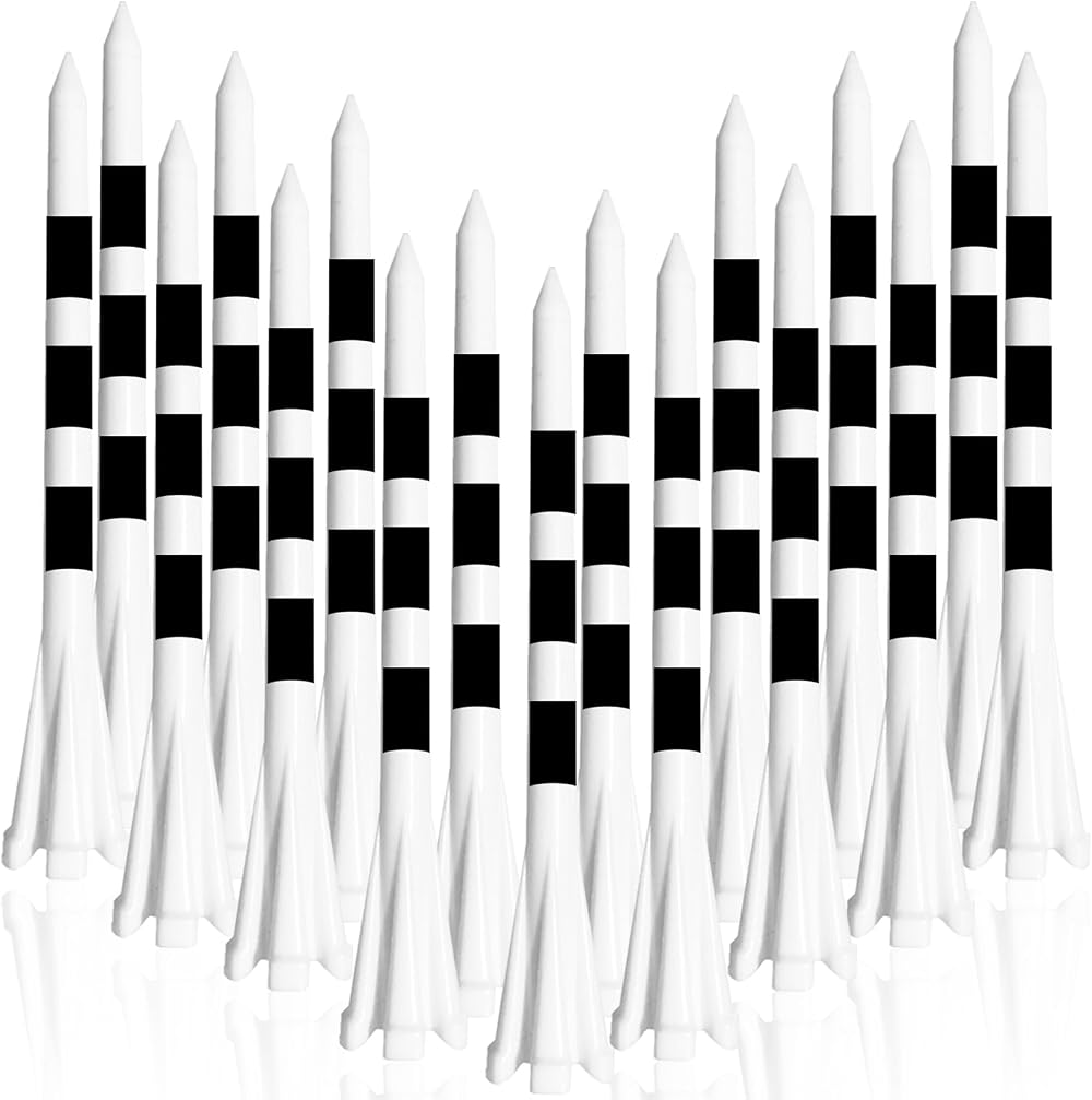 FINGER TEN Golf Tees Plastic 83mm 70mm 50 Count Mixed Colors White Black