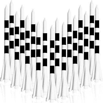 FINGER TEN Golf Tees Plastic 83mm 70mm 50 Count Mixed Colors White Black