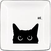 JRTW Black Cat Jewelry Dish - Ceramic Tray for Rings, Earrings & Cat Gifts