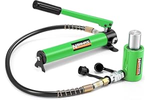 Newhai Hydraulic Porta Power Kit 10 ton Hydraulic Ram Jack + cp-180 Hand Pump Hydraulic Lifting Cylinder Tool Retract Automatically for Industrial Factory DIY Use