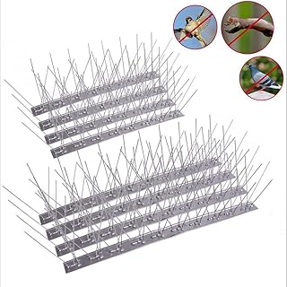 funnyfeng Vogelabwehr Vogelspitzen Edelstahl, 16 Stück Taubenabwehr Birds Spikes Anti Climb Spikes Anti Bird Spikes Repellent Abschreckung für Garten im Freien