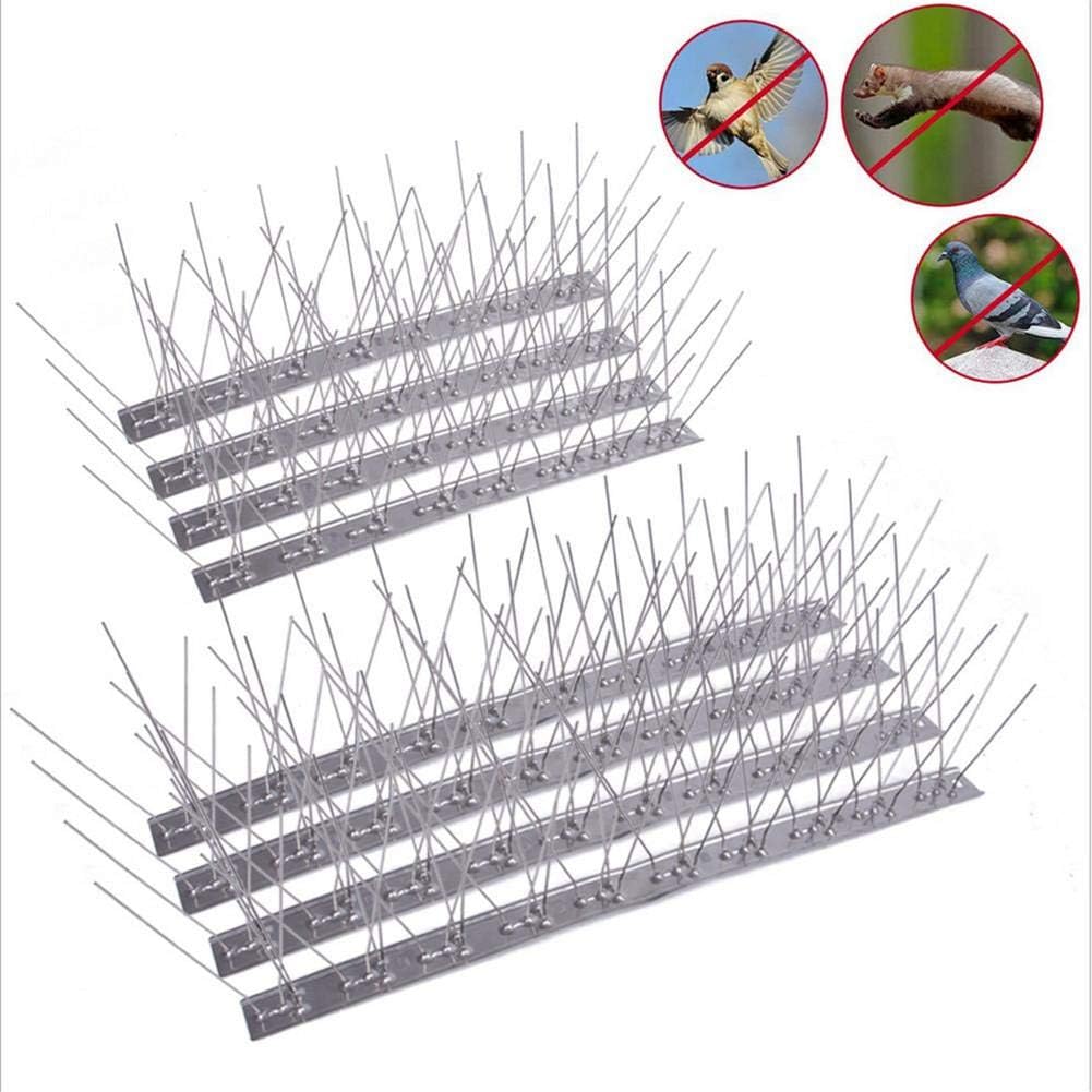 funnyfeng Vogelabwehr Vogelspitzen Edelstahl, 16 Stück Taubenabwehr Birds Spikes Anti Climb Spikes Anti Bird Spikes Repellent Abschreckung für Garten im Freien