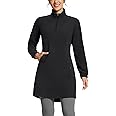 BALEAF Women's Fleece Dress Sweatshirt Tunic Long Quarter Zip Pullover Polar Winter Dress Cover Ups Pocket