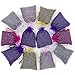 Set of 12 Highland Lavender Sachets - Naturally Dried Ultra Blue Grade - 5 Colors Sachets with Easy Resealable Bag