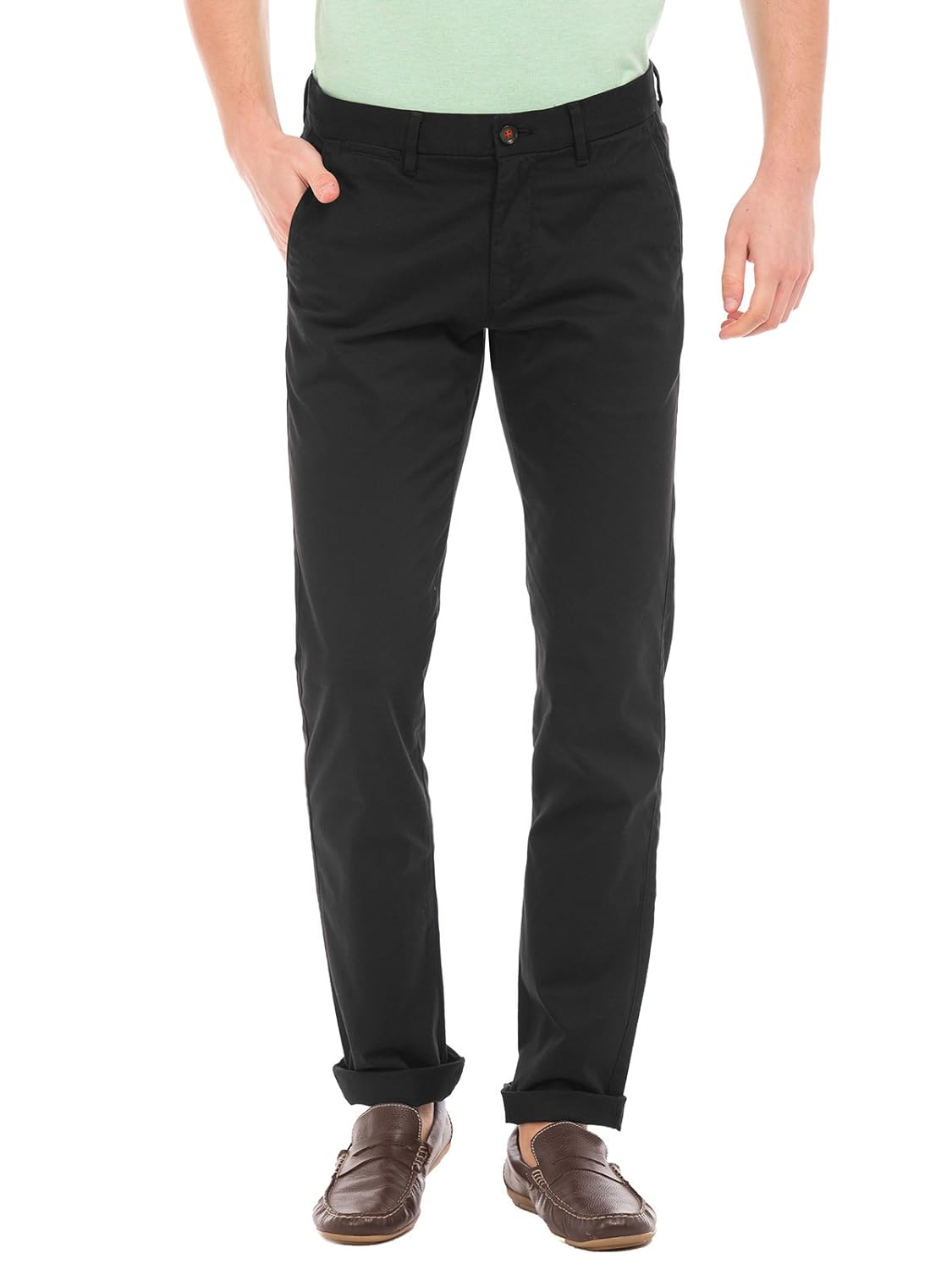 arrow sports men's straight fit casual trousers