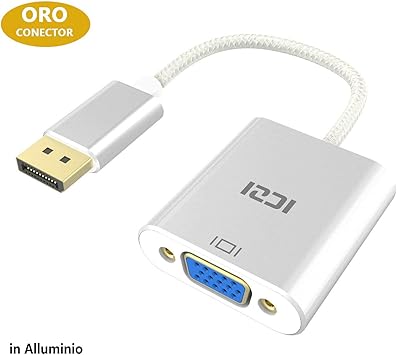 ICZI Adaptador DP a VGA, Conversor displayport vga 1080p de ...