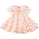 DAVE&BELLA Layered Tulle Dress for Toddler Girls,Baby Girl Short Sleeve Tutu Princess Flower Outfits for Birthday Party