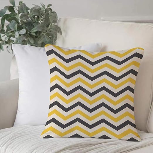 Funda de Cojín duradero Fundas de Almohada Decorativa,Chevron amarillo