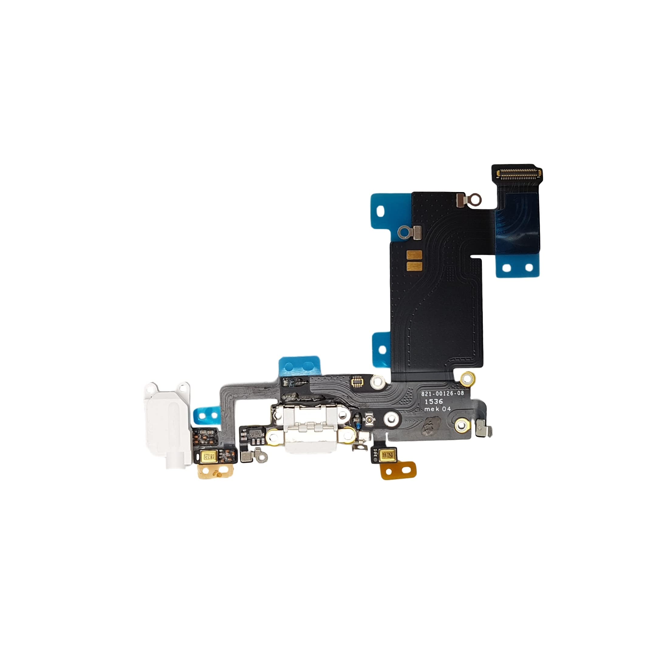 DHLK® Charging Dock connector compatible with iPhone 6S Plus - Charging Port Flex Cable, White (A1634, A1687, A1699)