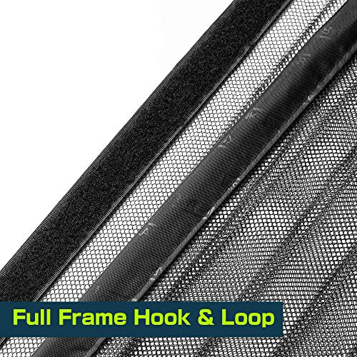 Magnetic Screen Door Cover IKSTAR Double Mesh Curtain with Full Frame Hook&Loop Instant Mesh Door for Front Door and Home Outside Kids/Pets Walk Through Easily Fit Door Size Up to 36"x98" Max - Thumbnail 5