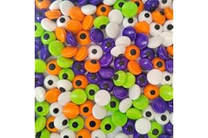 Eastron Edible Candy Eyeballs Eyes Cake Cupcake Toppers Cookie Decorations Dessert Sprinkles for Halloween Christmas Birthday Party Supplies 2.75 Ounce (White, Orange, Green, Purple)