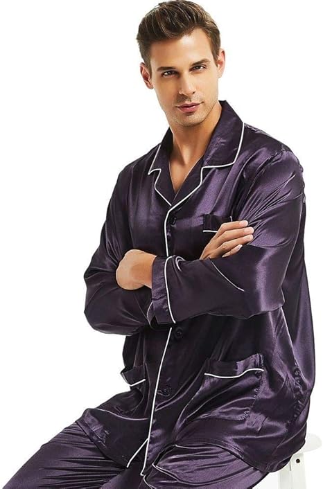 Mens Silk Satin Pajamas Set Pajama 